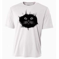 Black Cat Stares At You Cat Eyes Cooling Performance Crew T-Shirt