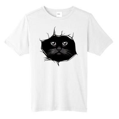 Black Cat Stares At You Cat Eyes Tall Fusion ChromaSoft Performance T-Shirt