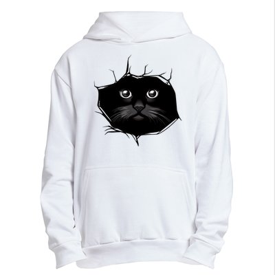 Black Cat Stares At You Cat Eyes Urban Pullover Hoodie