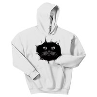 Black Cat Stares At You Cat Eyes Kids Hoodie