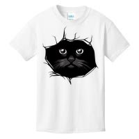 Black Cat Stares At You Cat Eyes Kids T-Shirt