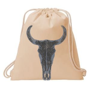 Boho Cow Skull Western Steer Skull Cowgirl Rancher Drawstring Bag