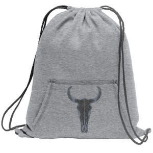 Boho Cow Skull Western Steer Skull Cowgirl Rancher Sweatshirt Cinch Pack Bag