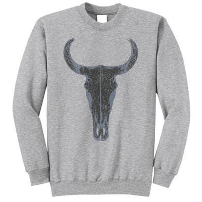 Boho Cow Skull Western Steer Skull Cowgirl Rancher Tall Sweatshirt