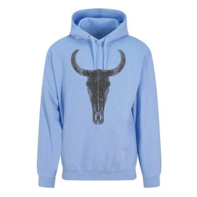 Boho Cow Skull Western Steer Skull Cowgirl Rancher Unisex Surf Hoodie