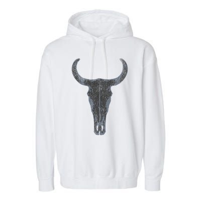 Boho Cow Skull Western Steer Skull Cowgirl Rancher Garment-Dyed Fleece Hoodie