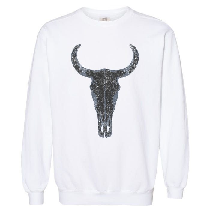 Boho Cow Skull Western Steer Skull Cowgirl Rancher Garment-Dyed Sweatshirt