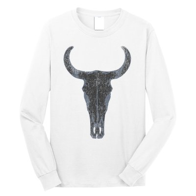 Boho Cow Skull Western Steer Skull Cowgirl Rancher Long Sleeve Shirt