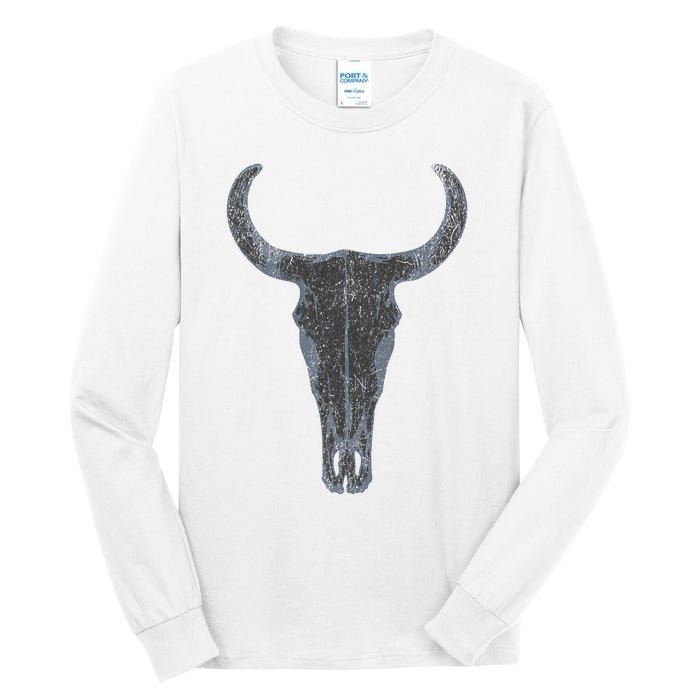 Boho Cow Skull Western Steer Skull Cowgirl Rancher Tall Long Sleeve T-Shirt