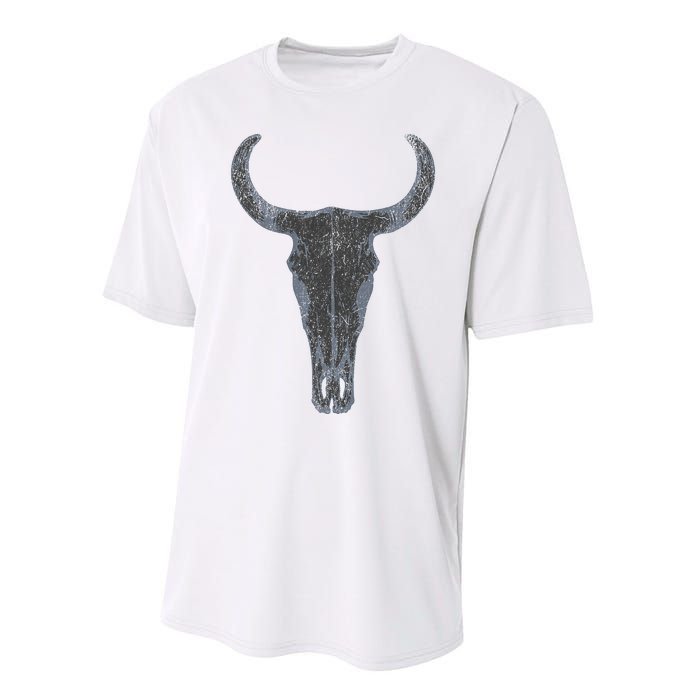 Boho Cow Skull Western Steer Skull Cowgirl Rancher Performance Sprint T-Shirt