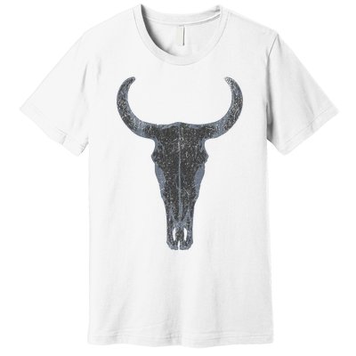 Boho Cow Skull Western Steer Skull Cowgirl Rancher Premium T-Shirt