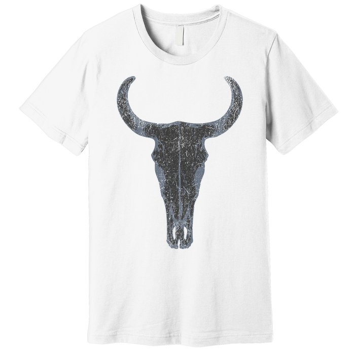 Boho Cow Skull Western Steer Skull Cowgirl Rancher Premium T-Shirt