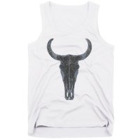 Boho Cow Skull Western Steer Skull Cowgirl Rancher Tank Top