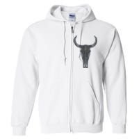 Boho Cow Skull Western Steer Skull Cowgirl Rancher Full Zip Hoodie