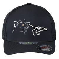 Black Cat Skeleton Hand Boop Halloween Pet Flexfit Unipanel Trucker Cap