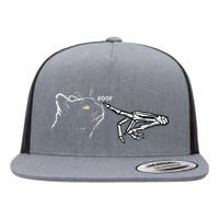 Black Cat Skeleton Hand Boop Halloween Pet Flat Bill Trucker Hat