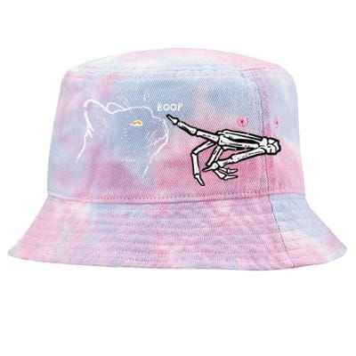 Black Cat Skeleton Hand Boop Halloween Pet Tie-Dyed Bucket Hat