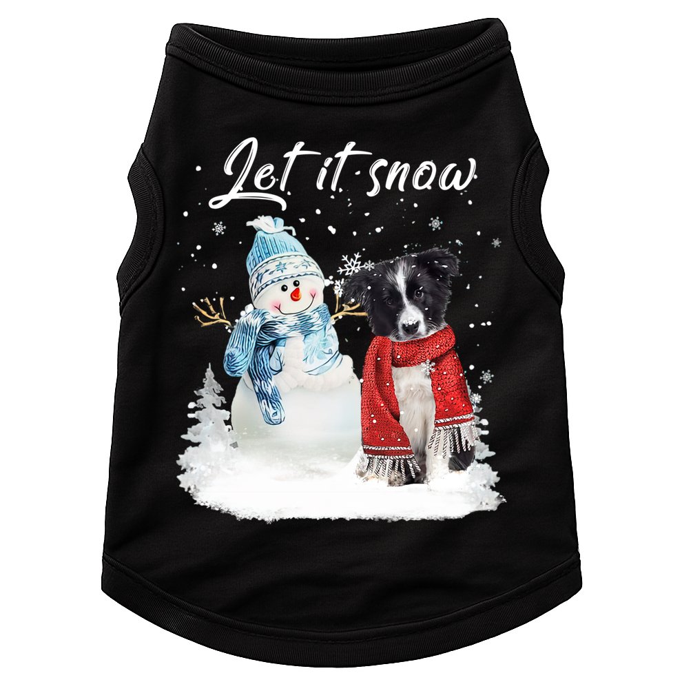Border Collie Santa Dog Christmas Snow Xmas Pajama Meaningful Gift Doggie Tank