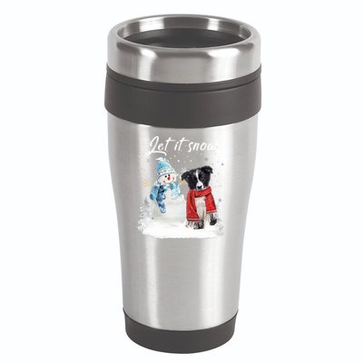Border Collie Santa Dog Christmas Snow Xmas Pajama Meaningful Gift 16oz Travel Tumbler