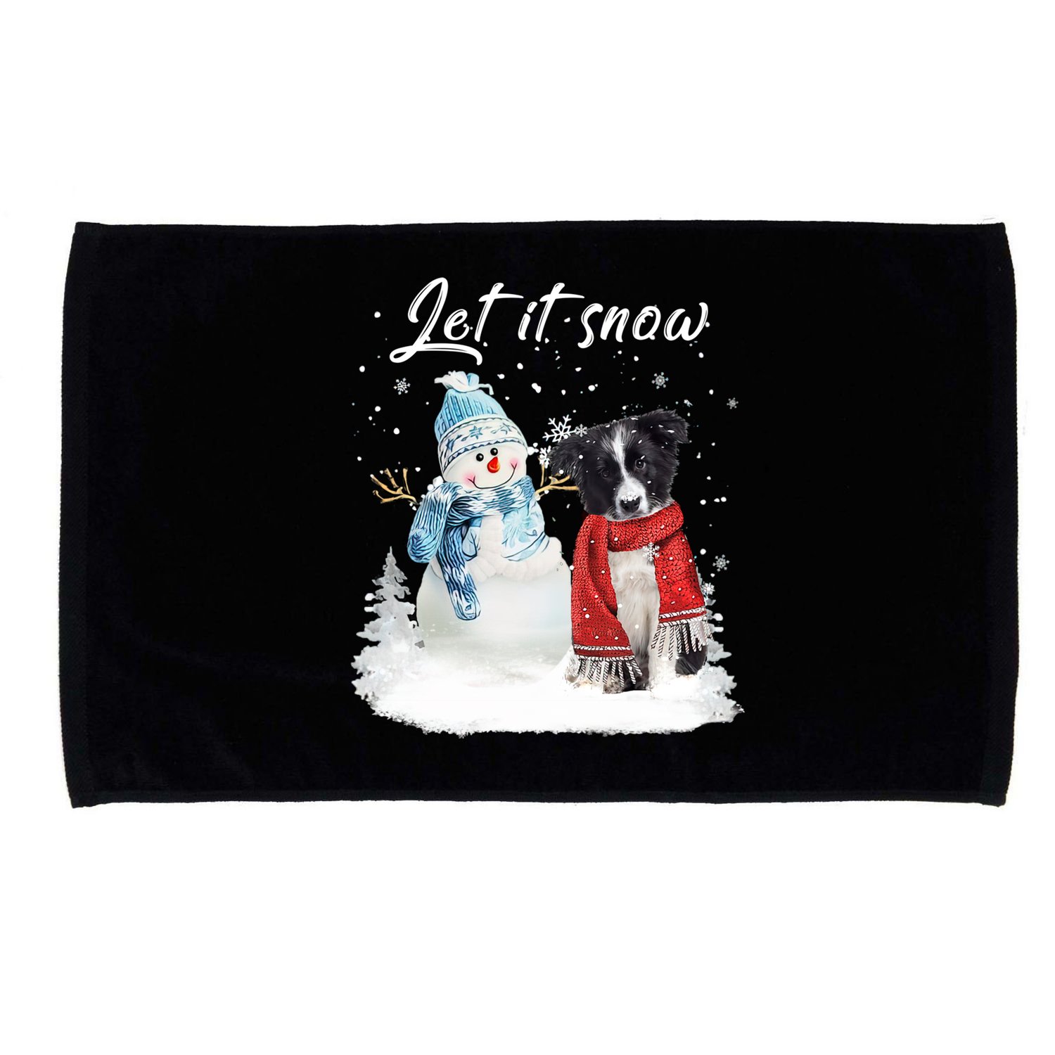 Border Collie Santa Dog Christmas Snow Xmas Pajama Meaningful Gift Microfiber Hand Towel