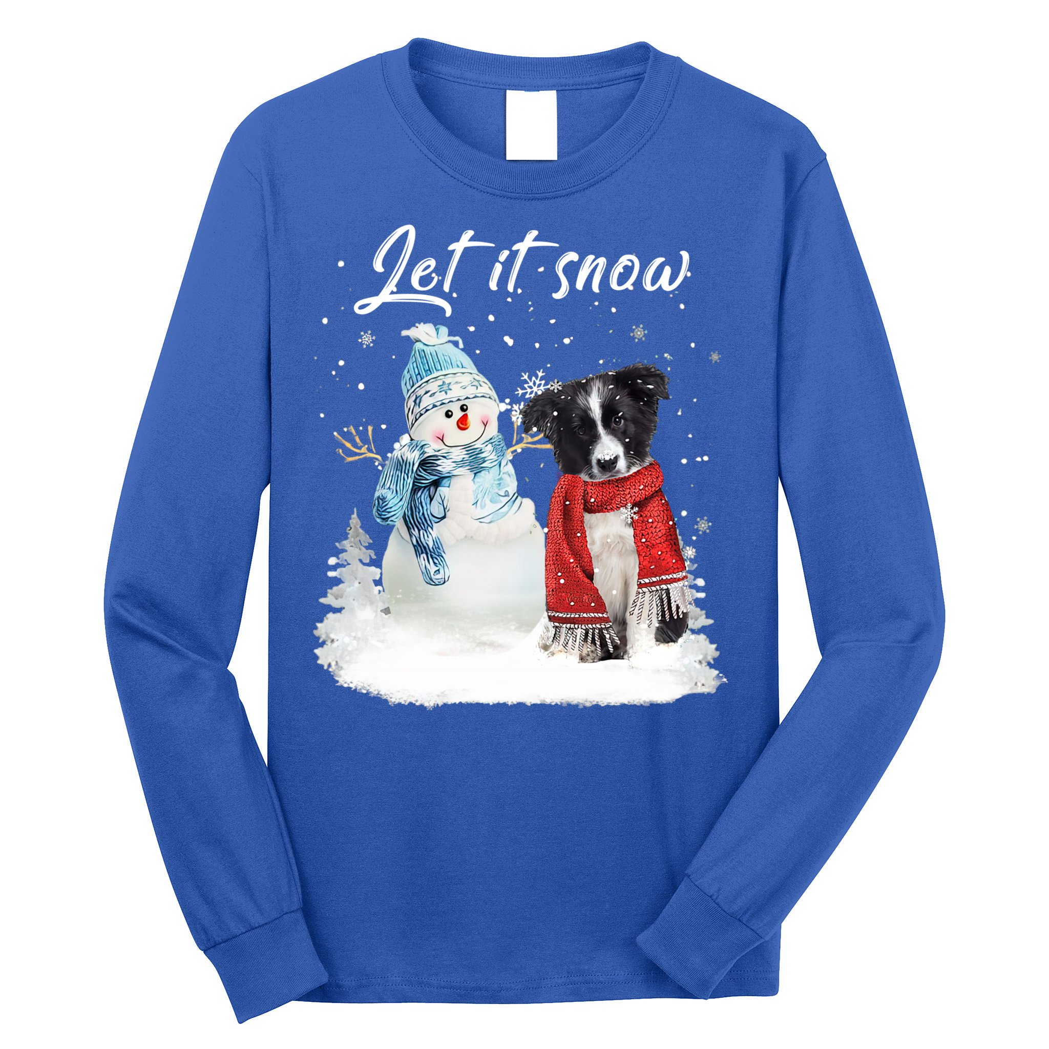 Border Collie Santa Dog Christmas Snow Xmas Pajama Meaningful Gift Long Sleeve Shirt