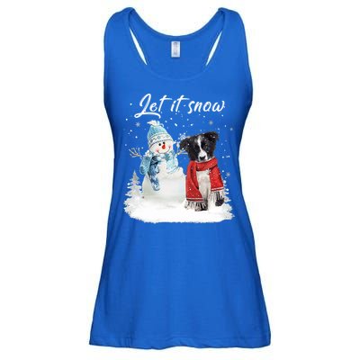 Border Collie Santa Dog Christmas Snow Xmas Pajama Meaningful Gift Ladies Essential Flowy Tank