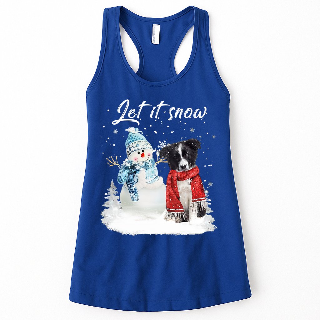Border Collie Santa Dog Christmas Snow Xmas Pajama Meaningful Gift Womens Tank Top