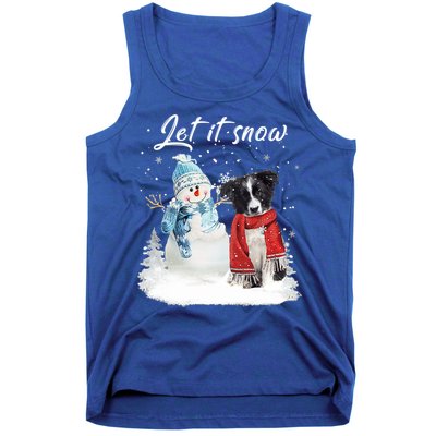 Border Collie Santa Dog Christmas Snow Xmas Pajama Meaningful Gift Tank Top