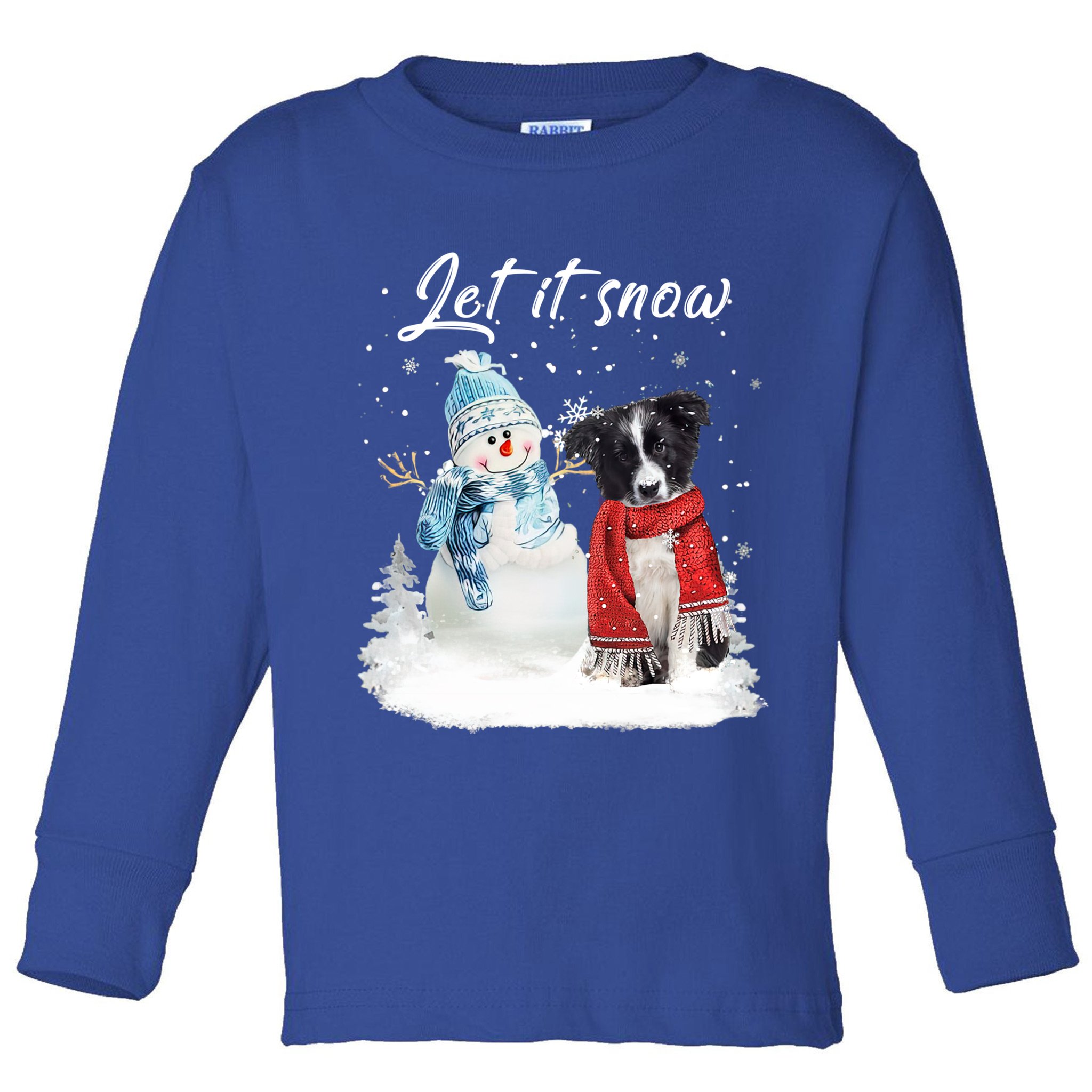 Border Collie Santa Dog Christmas Snow Xmas Pajama Meaningful Gift Toddler Long Sleeve Shirt