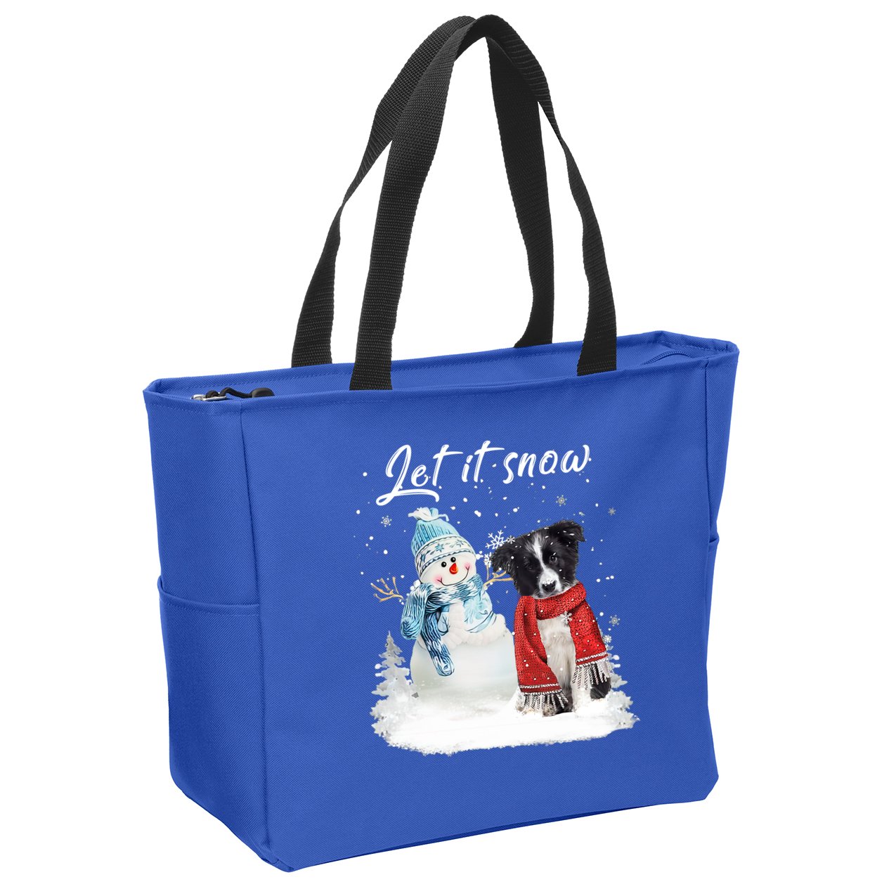 Border Collie Santa Dog Christmas Snow Xmas Pajama Meaningful Gift Zip Tote Bag