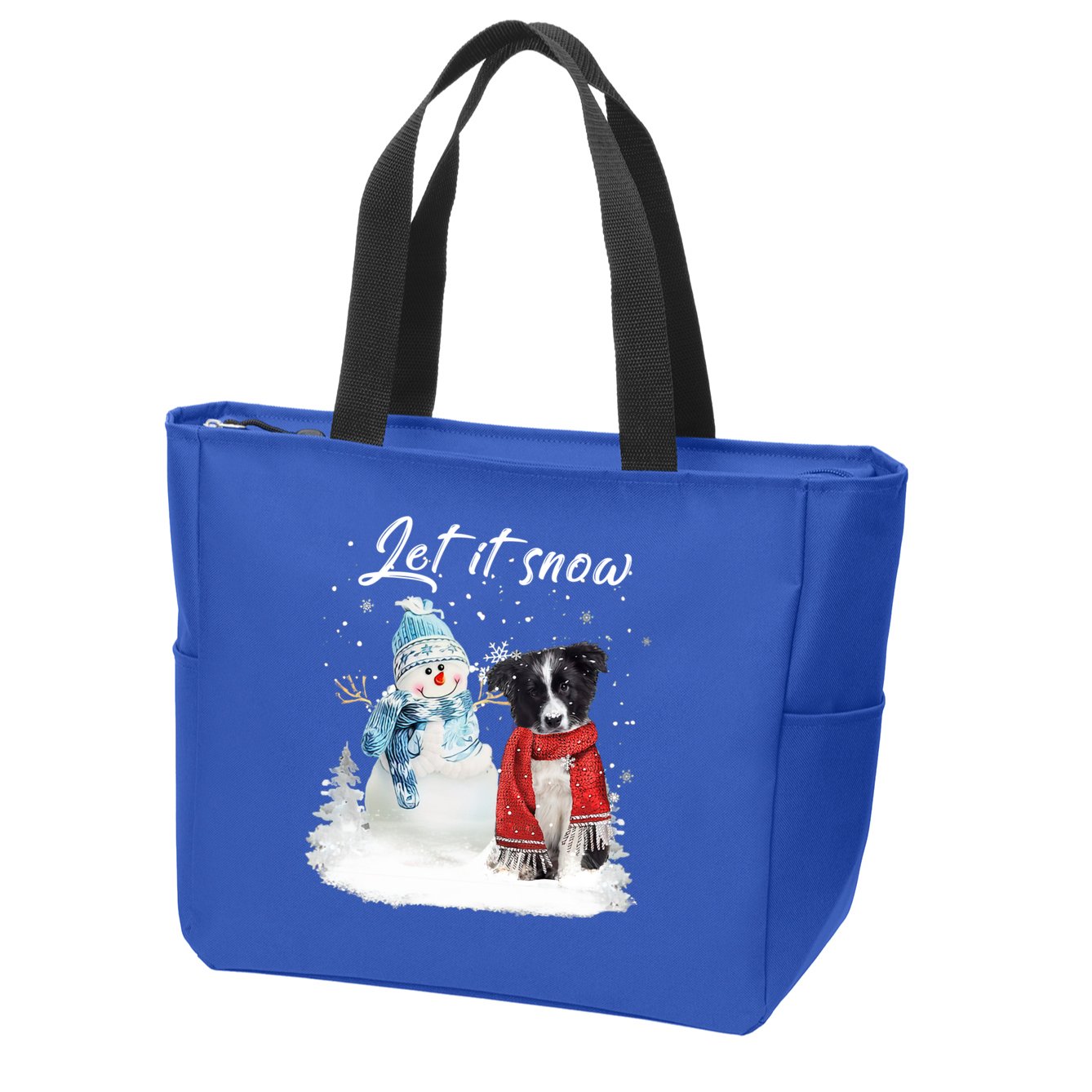 Border Collie Santa Dog Christmas Snow Xmas Pajama Meaningful Gift Zip Tote Bag