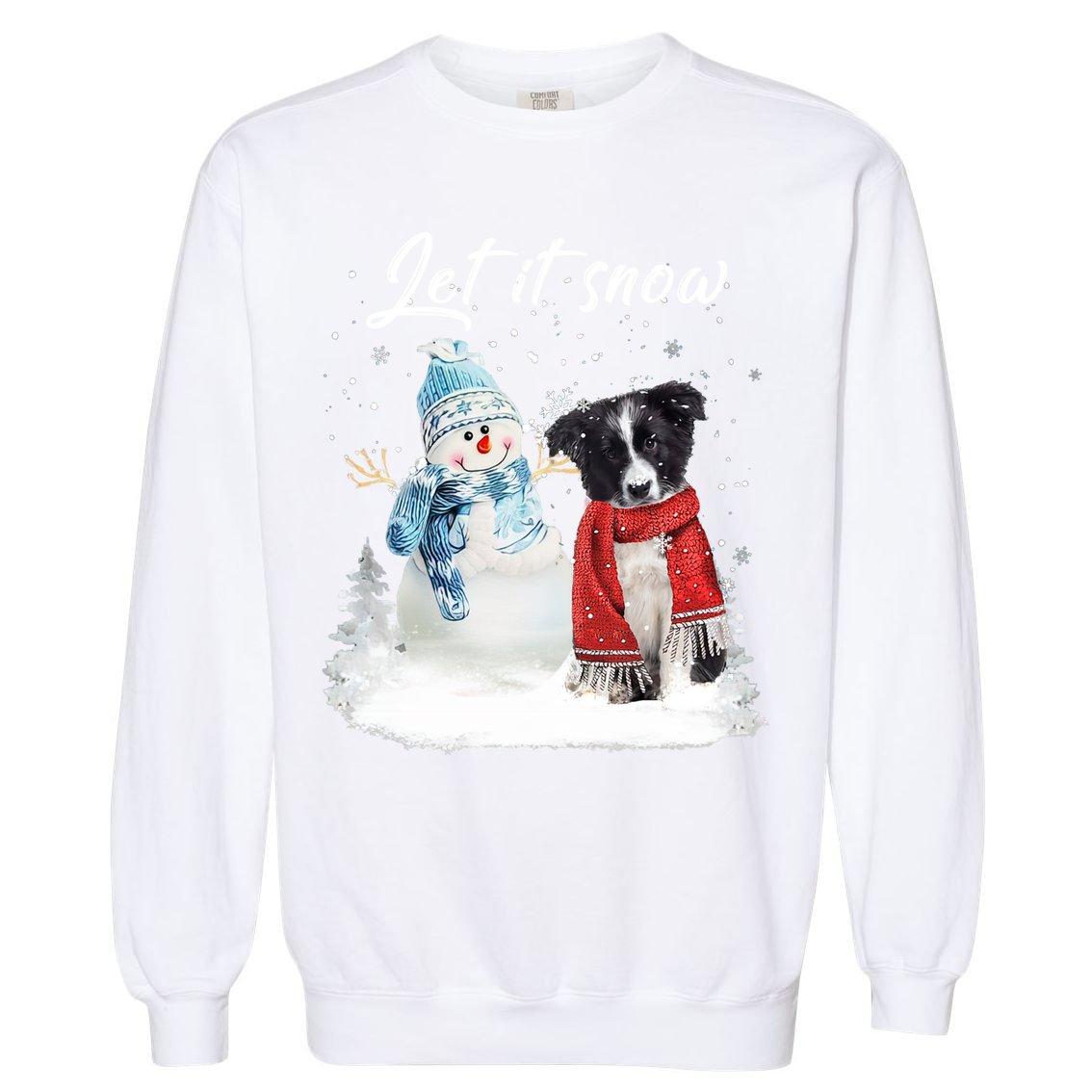 Border Collie Santa Dog Christmas Snow Xmas Pajama Meaningful Gift Garment-Dyed Sweatshirt