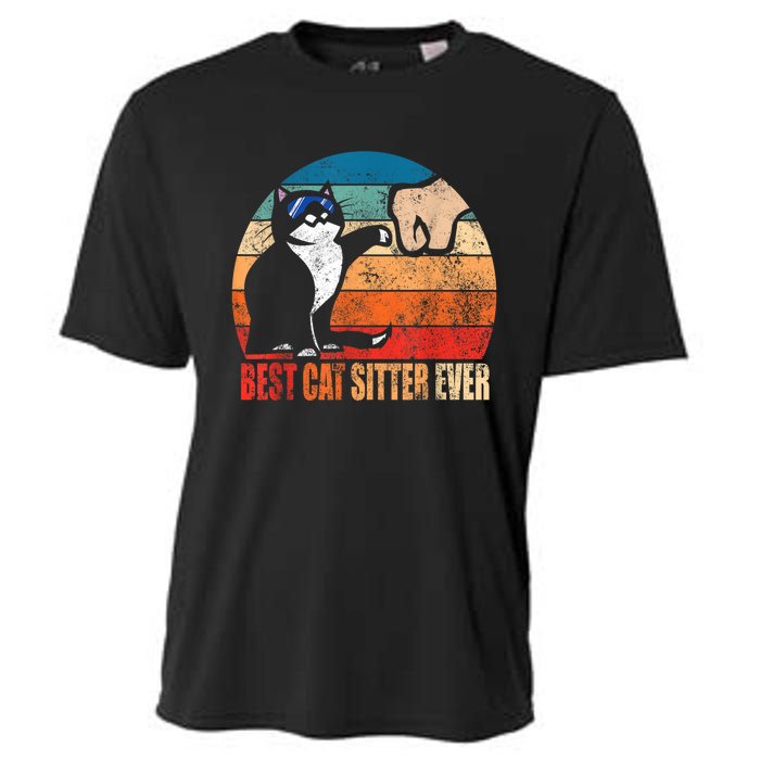 Best Cat Sitter Ever Funny Fist Bump Cooling Performance Crew T-Shirt