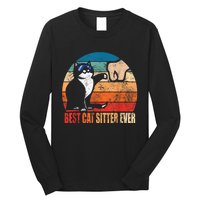 Best Cat Sitter Ever Funny Fist Bump Long Sleeve Shirt