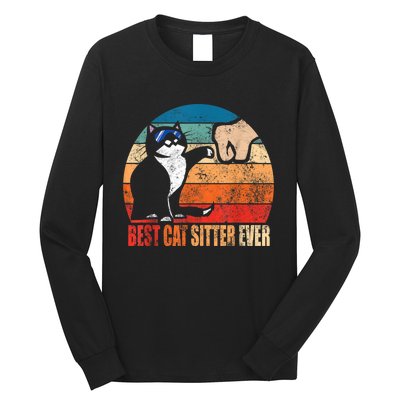 Best Cat Sitter Ever Funny Fist Bump Long Sleeve Shirt