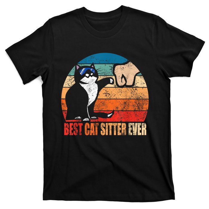 Best Cat Sitter Ever Funny Fist Bump T-Shirt