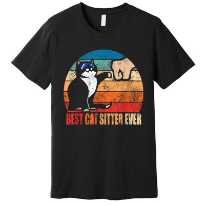 Best Cat Sitter Ever Funny Fist Bump Premium T-Shirt