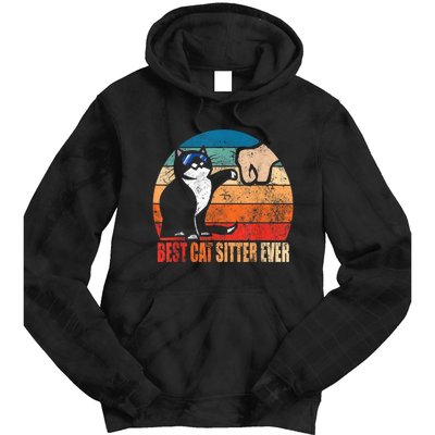 Best Cat Sitter Ever Funny Fist Bump Tie Dye Hoodie