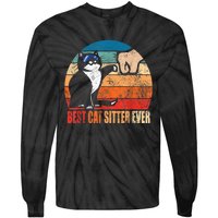 Best Cat Sitter Ever Funny Fist Bump Tie-Dye Long Sleeve Shirt