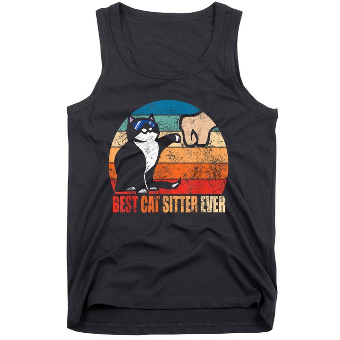 Best Cat Sitter Ever Funny Fist Bump Tank Top