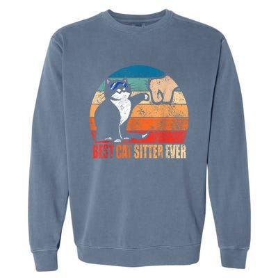 Best Cat Sitter Ever Funny Fist Bump Garment-Dyed Sweatshirt