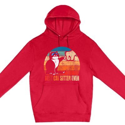 Best Cat Sitter Ever Funny Fist Bump Premium Pullover Hoodie