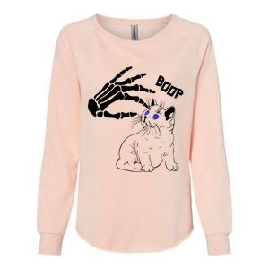 Black Cat Skeleton Hand Boop Halloween Pet Gift Womens California Wash Sweatshirt