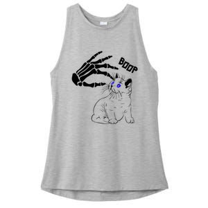 Black Cat Skeleton Hand Boop Halloween Pet Gift Ladies PosiCharge Tri-Blend Wicking Tank