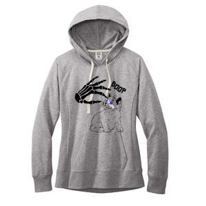 Black Cat Skeleton Hand Boop Halloween Pet Gift Women's Fleece Hoodie