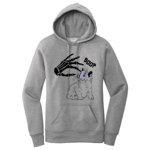 Black Cat Skeleton Hand Boop Halloween Pet Gift Women's Pullover Hoodie