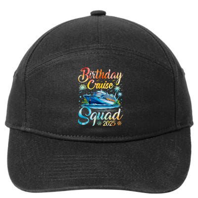 Birthday Cruise Squad 2025 Cruise Birthday Party Vacation 7-Panel Snapback Hat