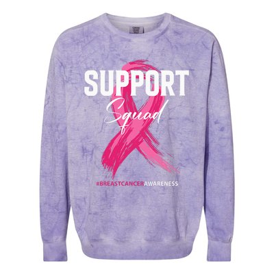 Breast Cancer Support Squad Breast Cancer Awareness Colorblast Crewneck Sweatshirt