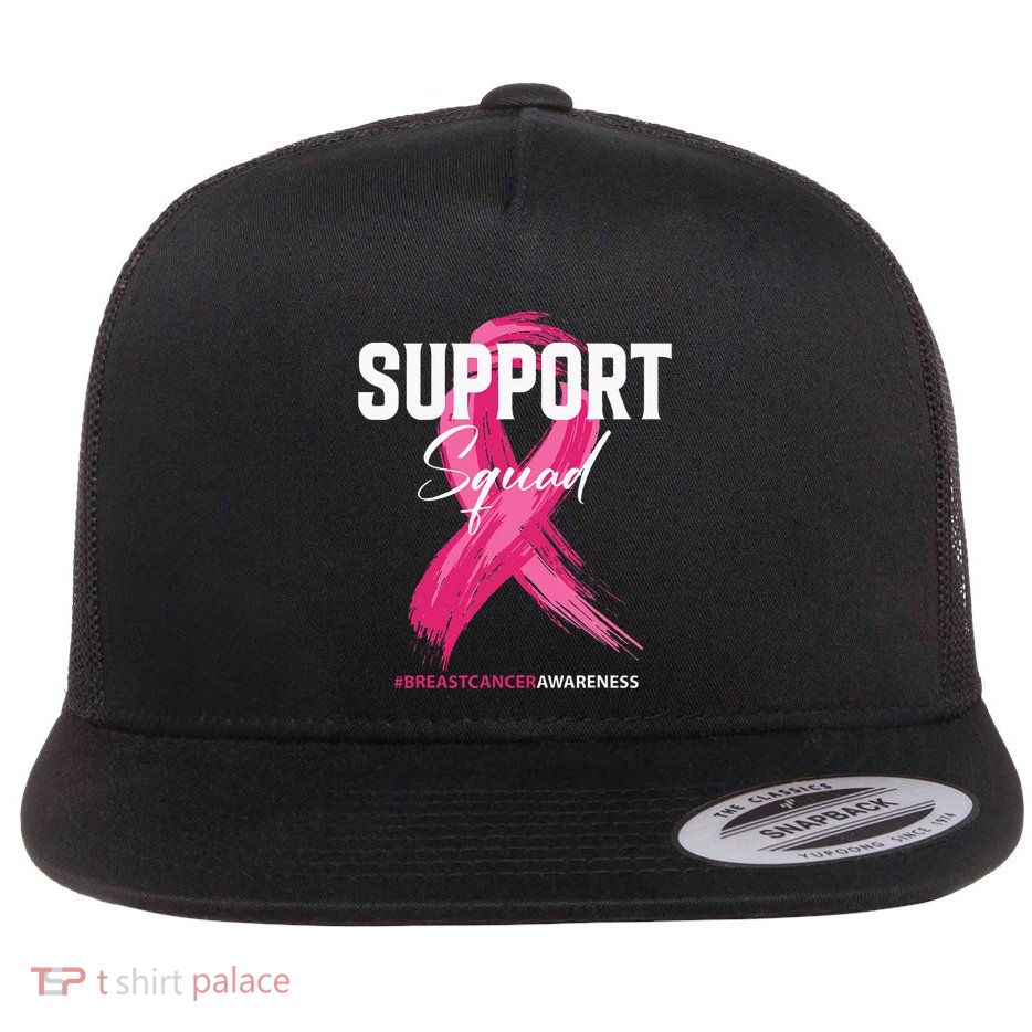 Breast Cancer Support Squad Breast Cancer Awareness Flatbill Hat