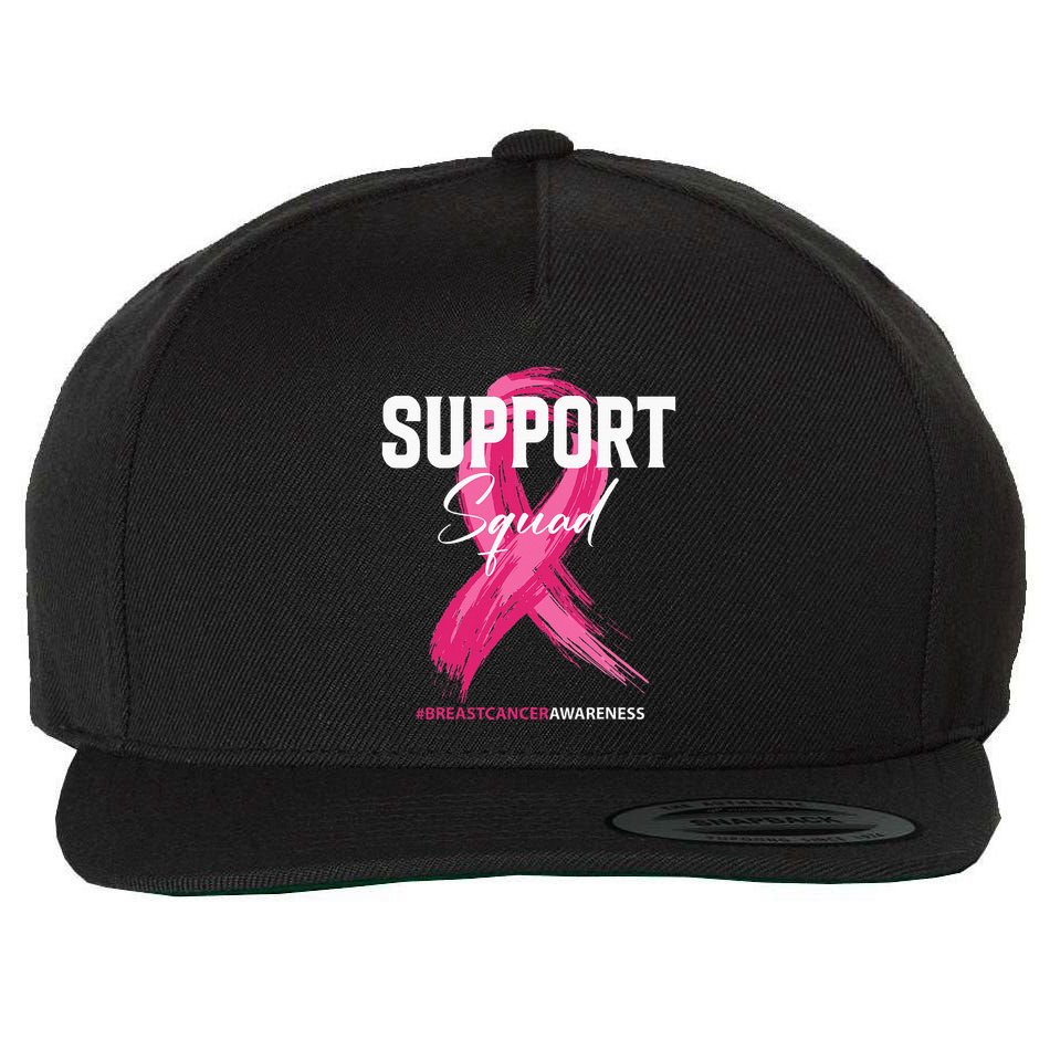 Breast Cancer Support Squad Breast Cancer Awareness Wool Snapback Cap